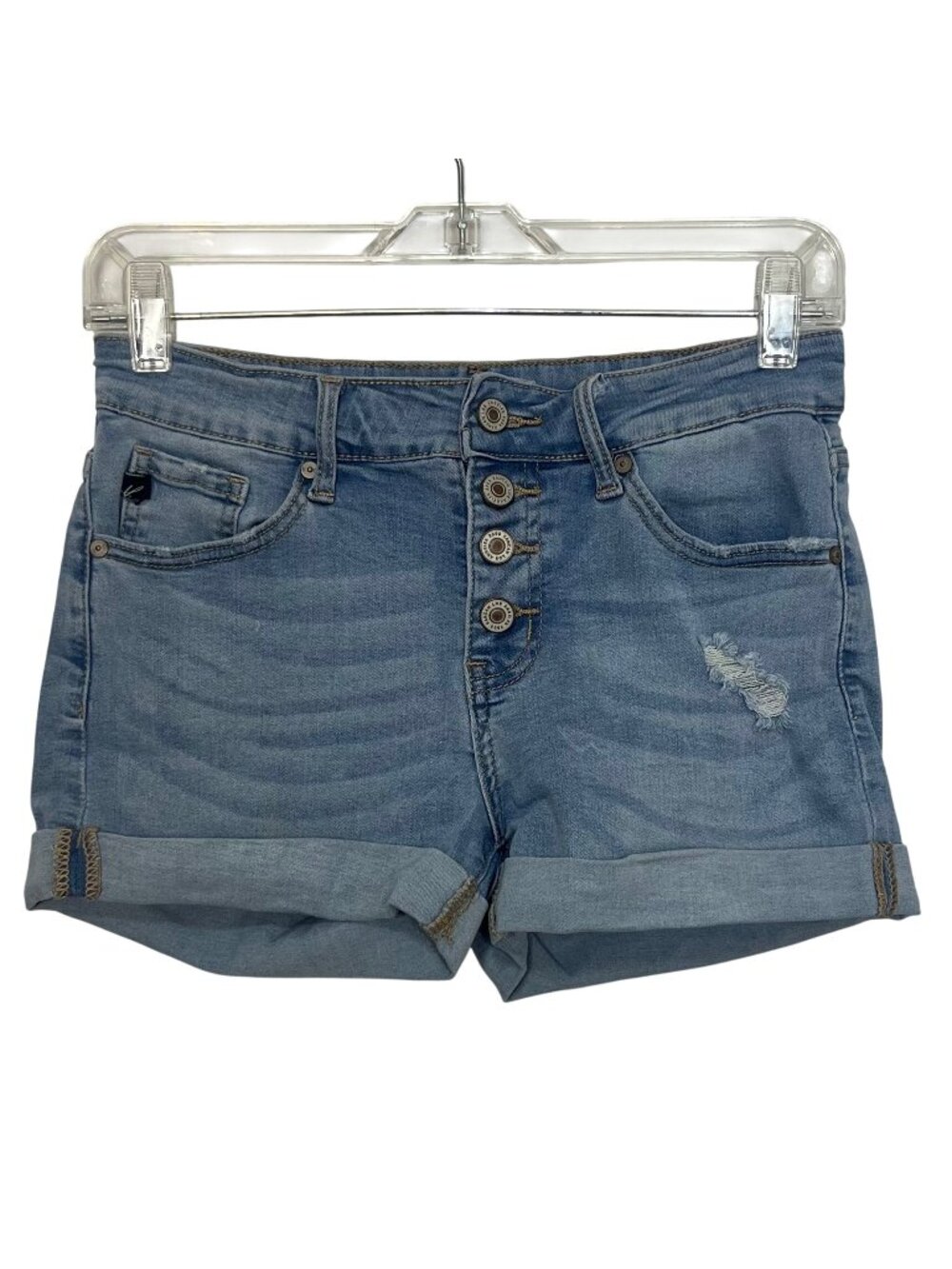 Kancan Denim Shorts Womens Size 27 High Waisted Button Fly Distressed